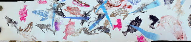 Scroll, printed by participants, for art exhibitions